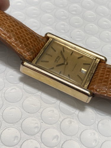 Orologio vintage Herma stile must cartier tank vermeil automatico placcato oro 32mm - Foto 7 di 16