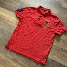 Polo Ralph Lauren Custom Slim Fit Red 3 Embroidered Pony Polo Shirt Men  s Sz L