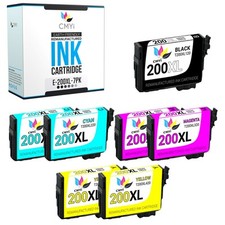 7PK CMYi Replacement 200XL Ink Cartridges for Epson Workforce WF-2520 2530 2540