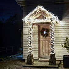 LED Christmas String Lights 1000 Ice White Cluster Timer Indoor Outdoor Home