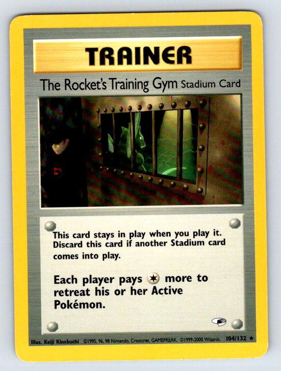 The Rocket's Training Gym 104/132 Rare Gym Heroes Pokemon Unlimited LP