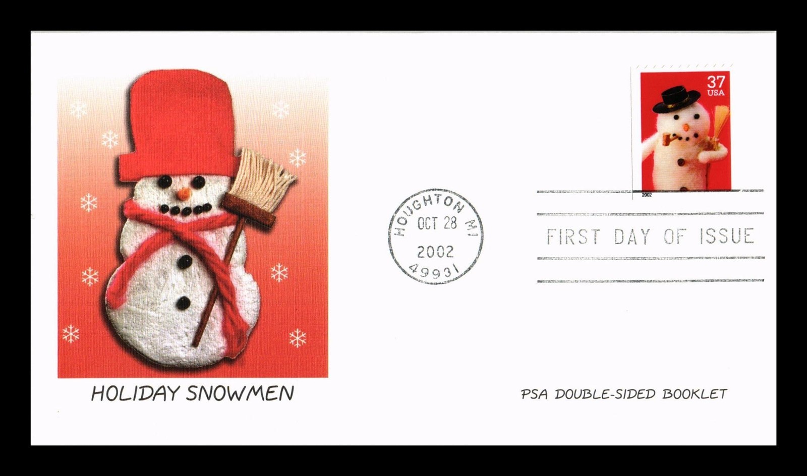 Dr Jim Stamps 37C Holiday Snowman First Day Issue Fleetwood Cachet Cover