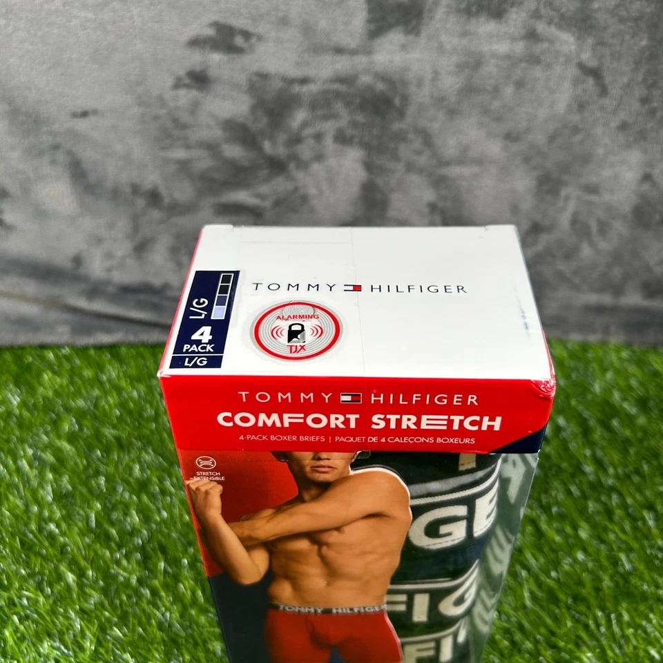Paquete de 4 calzoncillos boxer Tommy Hilfiger cómodos elásticos para hombre grandes 36-38" ropa interior Foto 2 de 4