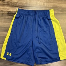 Under Armour Blue And Yellow Athletic Shorts Medium