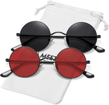 Small round Polarized Sunglasses for Men Women Retro Vintage Circle Hippie Sun G