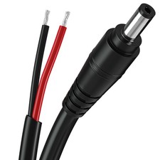 DC Power Pigtail Cable,16AWG DC Barrel Plug Connector 2.1mm x 5.5mm Male Plug...