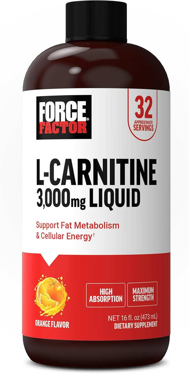 Force Factor L Carnitine Supplement, Liquid L-Carnitine 3000 Mg to Help  Turn Fa
