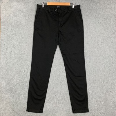 NWT Asket Slim Chino Pant Men's 33 x 32 Black Tapered Stretch Organic Cotton