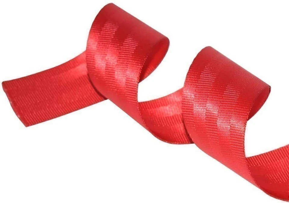 Correa de seguridad de nailon retráctil con correa de seguridad de poliéster para cinturón de seguridad roja Sphgzhabx Foto 2 de 4