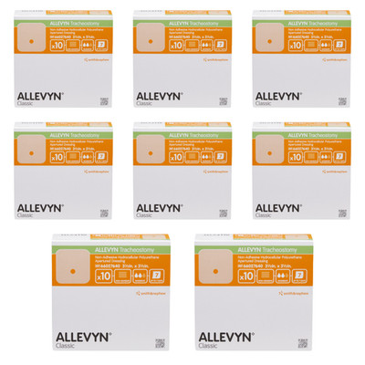 Smith & Nephew Allevyn Tracheostomy Foam Dressing, 3½'' x 3½'' - Case of 80 Pads