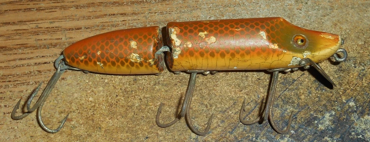 ルアー・フライ Heddon Jointed Vamp Wood VINTAGE ORIGINAL HEDDON WOOD VAMP FLAP TAIL | eBay