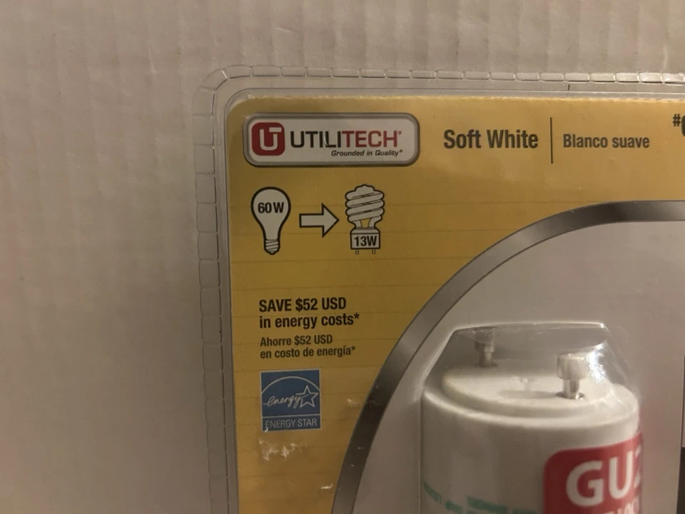 Utilitech Soft White GU24 Twist Lock Base Bulb 13W #0237781 10,000 Hours - Image 2 of 4