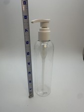 Lot of 50 Clear Plastic Pump Bottle, smooth White Dispenser Top/locks, 8 fl oz