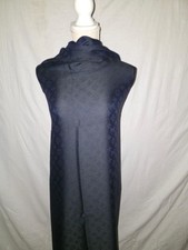 100 Authentic Louis Vuitton Scarf Shawl 60 Silk 40 Wool Black Blue Pre-Owned