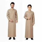 Omani Cotton Mens & Boys Jubba Beige Matte Thobe Matte Beige | alqasswa