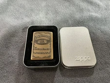 Vintage 2002 Zippo Jack Daniels Tennessee Whiskey Brass Lighter - Unfired