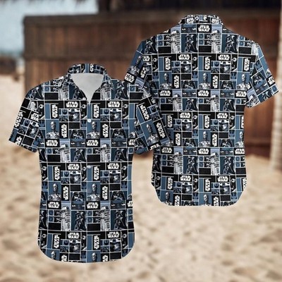 Star Wars Darth Vader C-3PO Galaxy's Edge Father's Day Gift Hawaiian Shirt