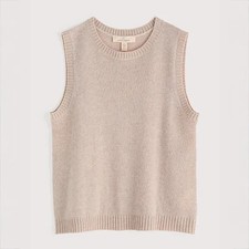 Seasalt East View Vest Parsnip Merino Wool Blend Sleeveless Womens Knitwear