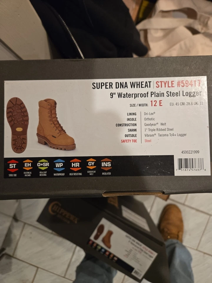 Chippewa Super Dna 9 дюймов водонепроницаемый изолированный стальной носок регистратор на шнуровке работа со мной - Изображение 4 из 4