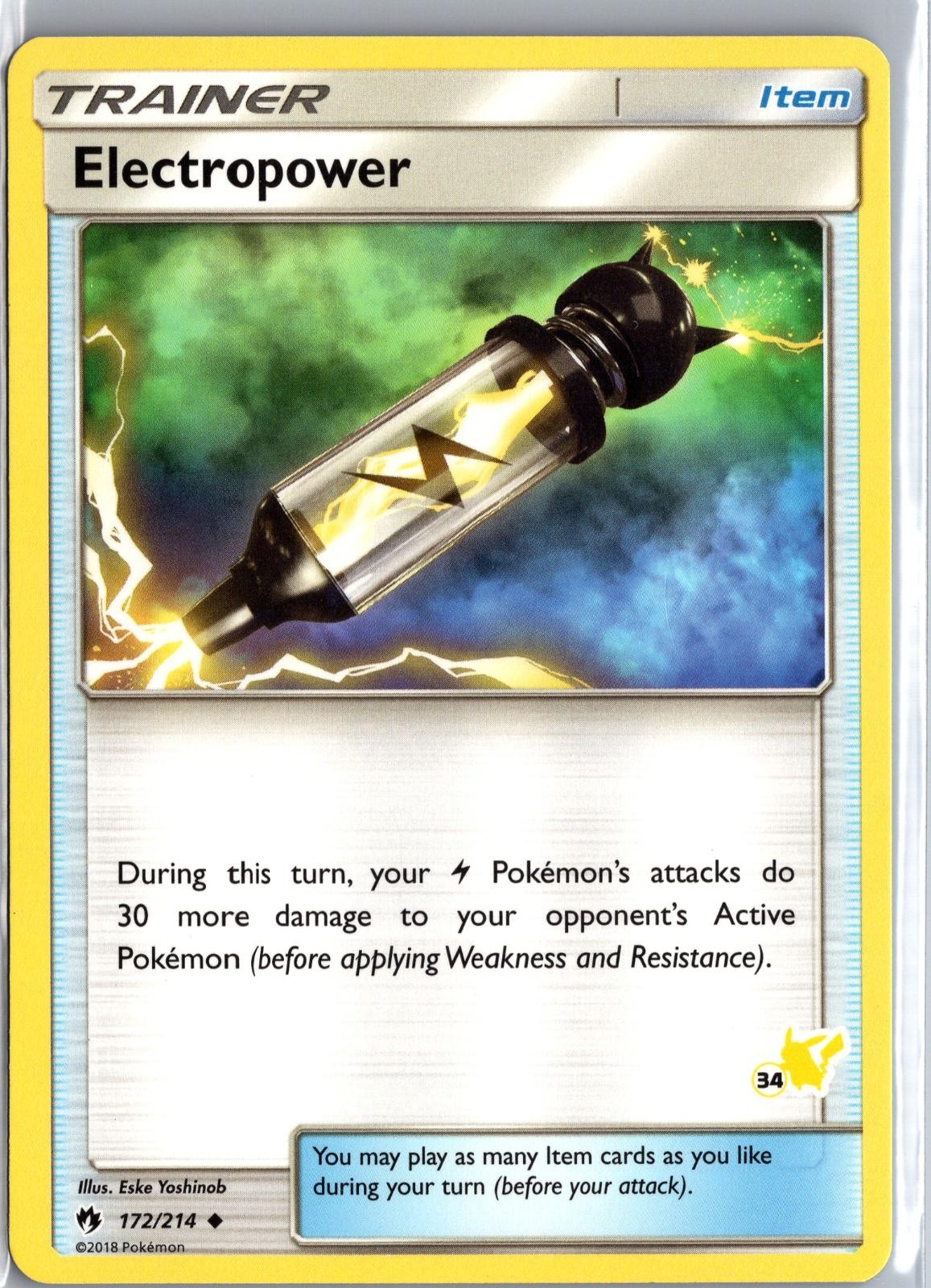 Electropower 172/214 Uncommon Lost Thunder Pokemon Lightly Played