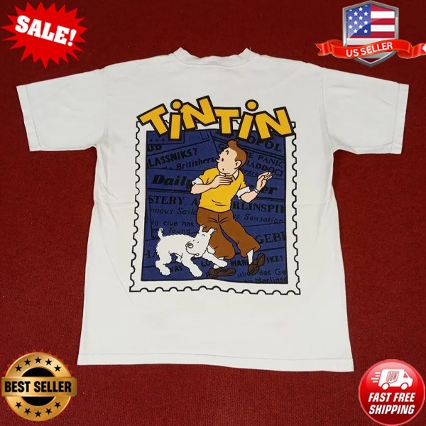 Vintage Adventure Of Tintin Cartoon Tshirt