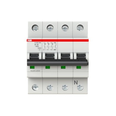 ABB Sicherungsautomat S200, 3+N, 32A, B, 6kA - S203-B32NA