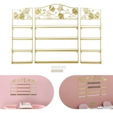 Gold Nail Polish Organizer Rack Wall Mounted 4-Tier Nail Polish Display Racks
