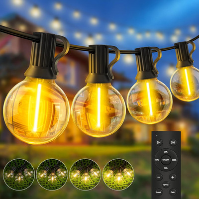 LED Lichterkette Außen 20m G40 IP44 Wetterfest Mit Fernbedienung Garten Terrasse