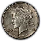1921 $1 Silver Peace Dollar - High Relief Key Date - XF/AU - SKU-B5506