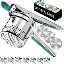 Potato Ricer Stainless Steel Large 15Oz with 3 Discs Green