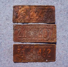 1954 NEW MEXICO License Plate Plates - LOT OF 3