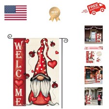 Festive 12x18 Double-Sided Garden Flag for Valentine's Day - Love Heart Design