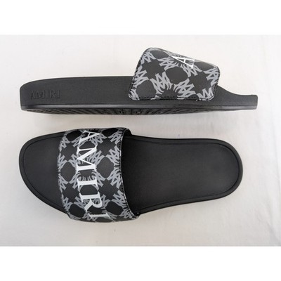 Amiri MA Quad Canvas Pool Slide Sandals in Black BNWB 43