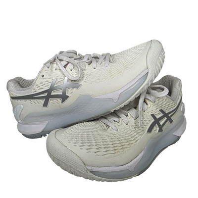 ASICS Gel Resolution 9 White/Silver Women Size 5.5 US Tennis Shoes 1042A208-100
