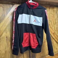 Nike Air Jordan Jacket Youth XL 13-15 Years Black Full Zip Logo Track Boys