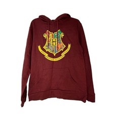 Harry Potter Hogwarts Hoodie Adult Medium Maroon Sweatshirt Hogwart Shield NWT