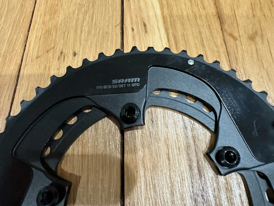 SRAM RED 52t & 36t Bicycle Chainrings 11 speed 110 BCD and Chainring Bolts 52/36 - Image 2 of 4