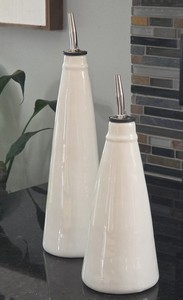 McGee & Co. Ceramic Oil Bottles Large & Small Excellent Condition Set Of 2