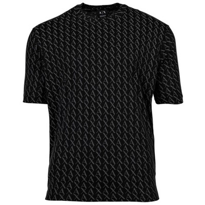 A|X ARMANI EXCHANGE Men's T-Shirt - Crew Neck, All Over Logo Print, Cotton S...