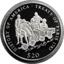elf Liberia 20 D 2000 Am History  Treaty of Paris 1783  American Revolution