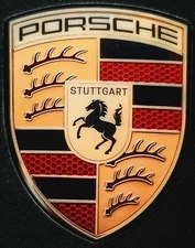 PORSCH STICKER "STUTGART" 2 3/8 X 3" GLOSSY THICK WATERPROOF OUTDOOR USE 