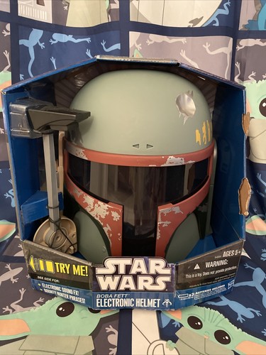STAR WARS BOBA FETT MANDALORIAN ELECTRONIC HELMET 2010 NEW