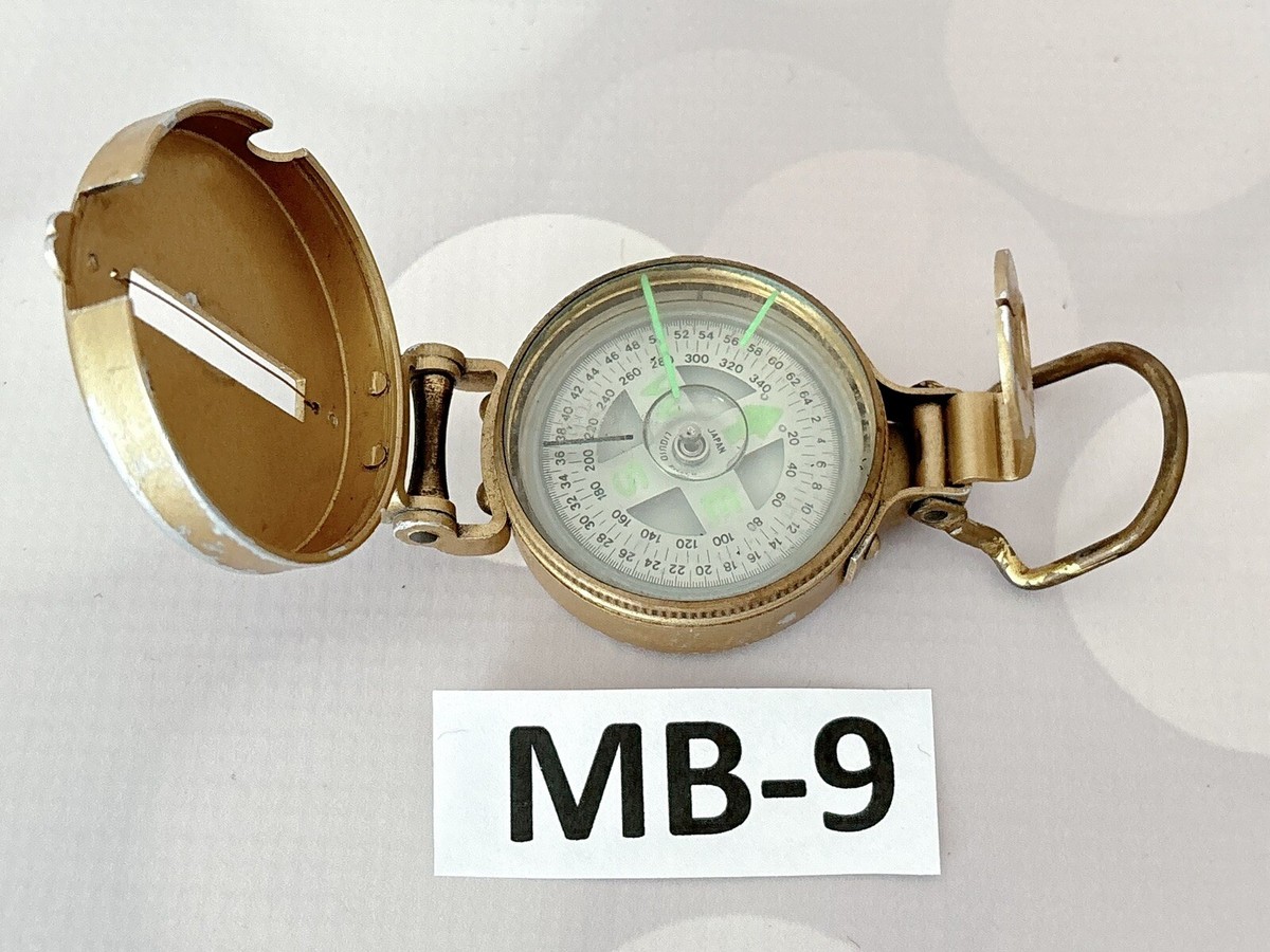 Vintage Metal Lensatic Compass Liquid Filled Made in Japan Vintage Metal Lensatic Compass Liquid Filled Made in Japan