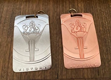 2 Victory Olympic Torch Quality Weight Different Color Award Medals
