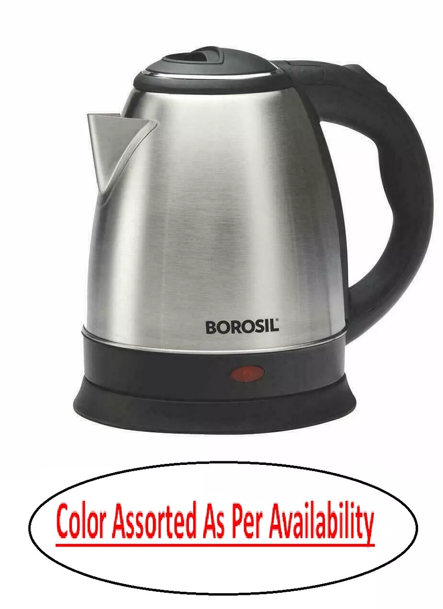 Borosil Rio 1.5 Litres Electric Kettle Stainless Steel Black Kitchen Appliances