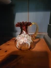 Fenton Floral on Gold Amberina 5" Cruet