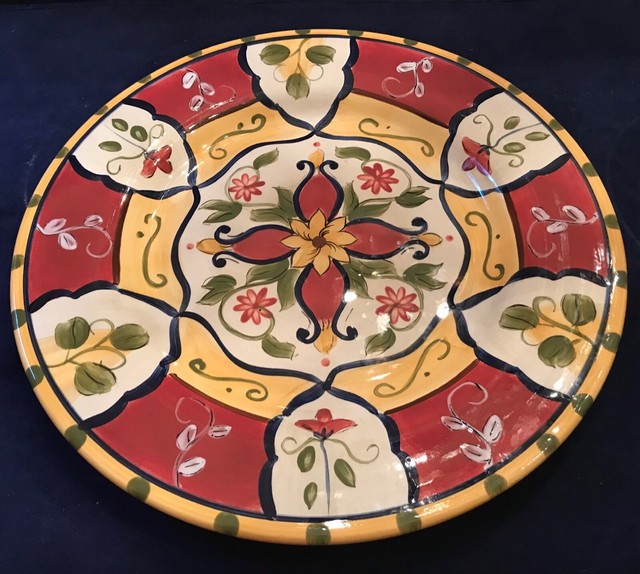 Pier1 VALLARTA HandPainted Earthenware 6Piece Dinnerware Plate Set