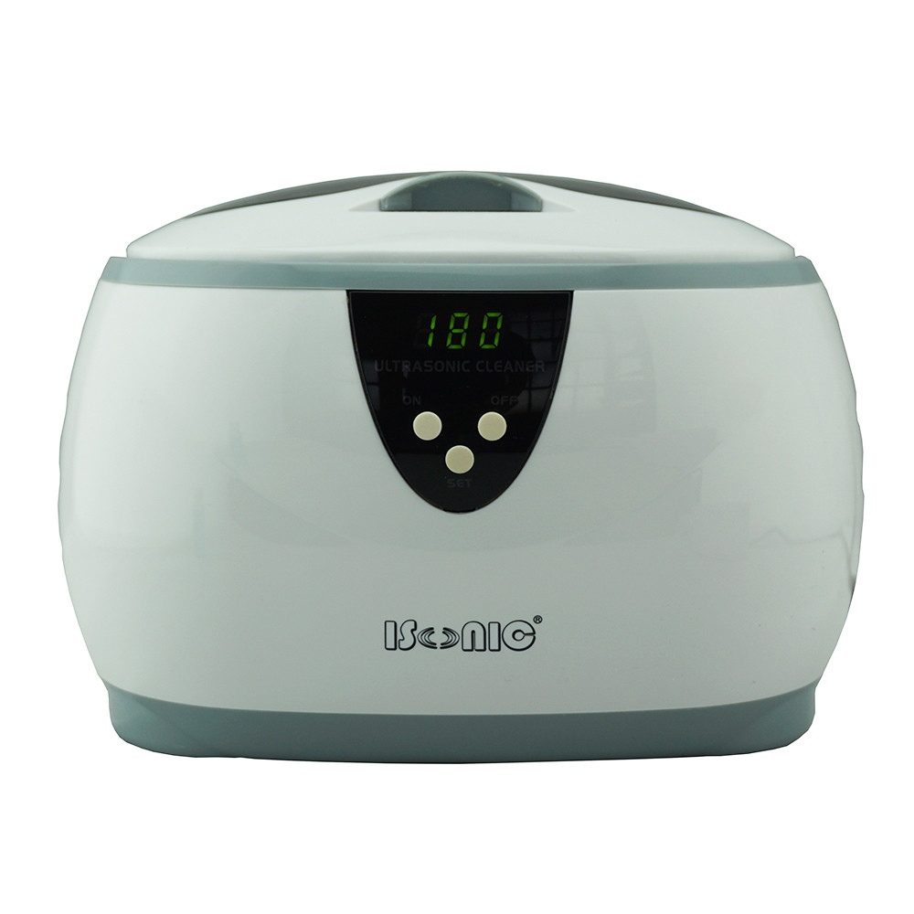iSonic® Digital Ultrasonic Cleaner D3800A, white, 110V +sample jewelry