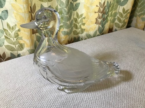 German Crystal Glass Ind Vintage Mallard candy dishes set of 2. 24% lead Crystal - Picture 8 of 14