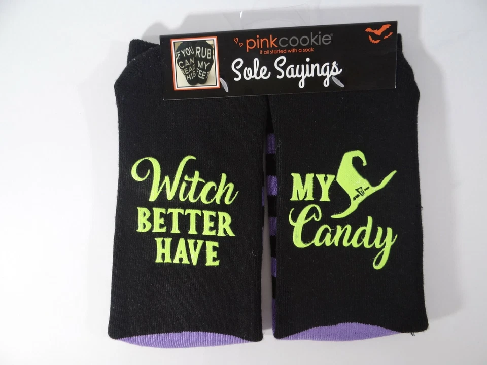 Пара женских носков для Хэллоуина Witch Better Have My Candy размер обуви 4-10 - Изображение 3 из 4